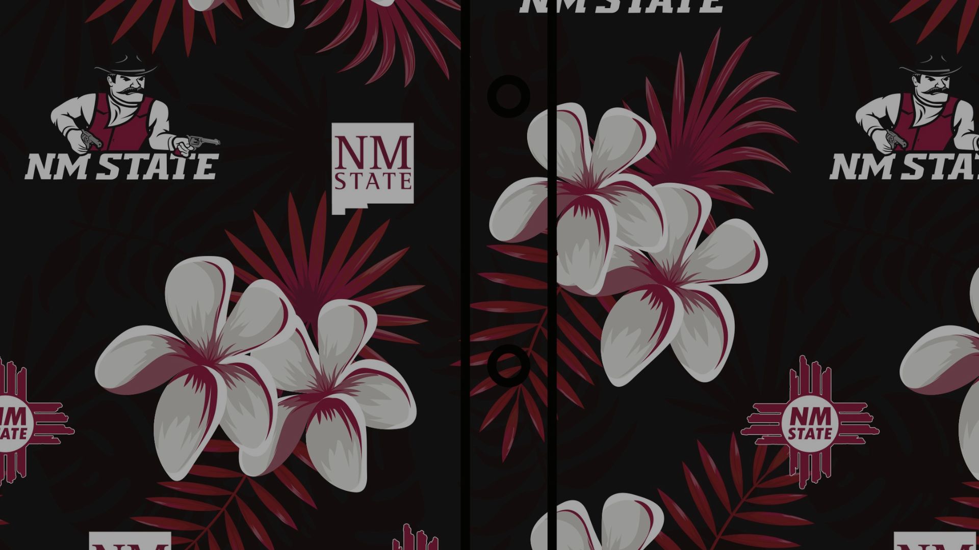 An image of New Mexico State's Hawaiian shirt print.